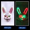 Halloween Decor Plush LED Bunny Mask Funny Cross Eye Rabbit Headgear for Kids Adult Cosplay Party Costume Spoof Photo Prop
