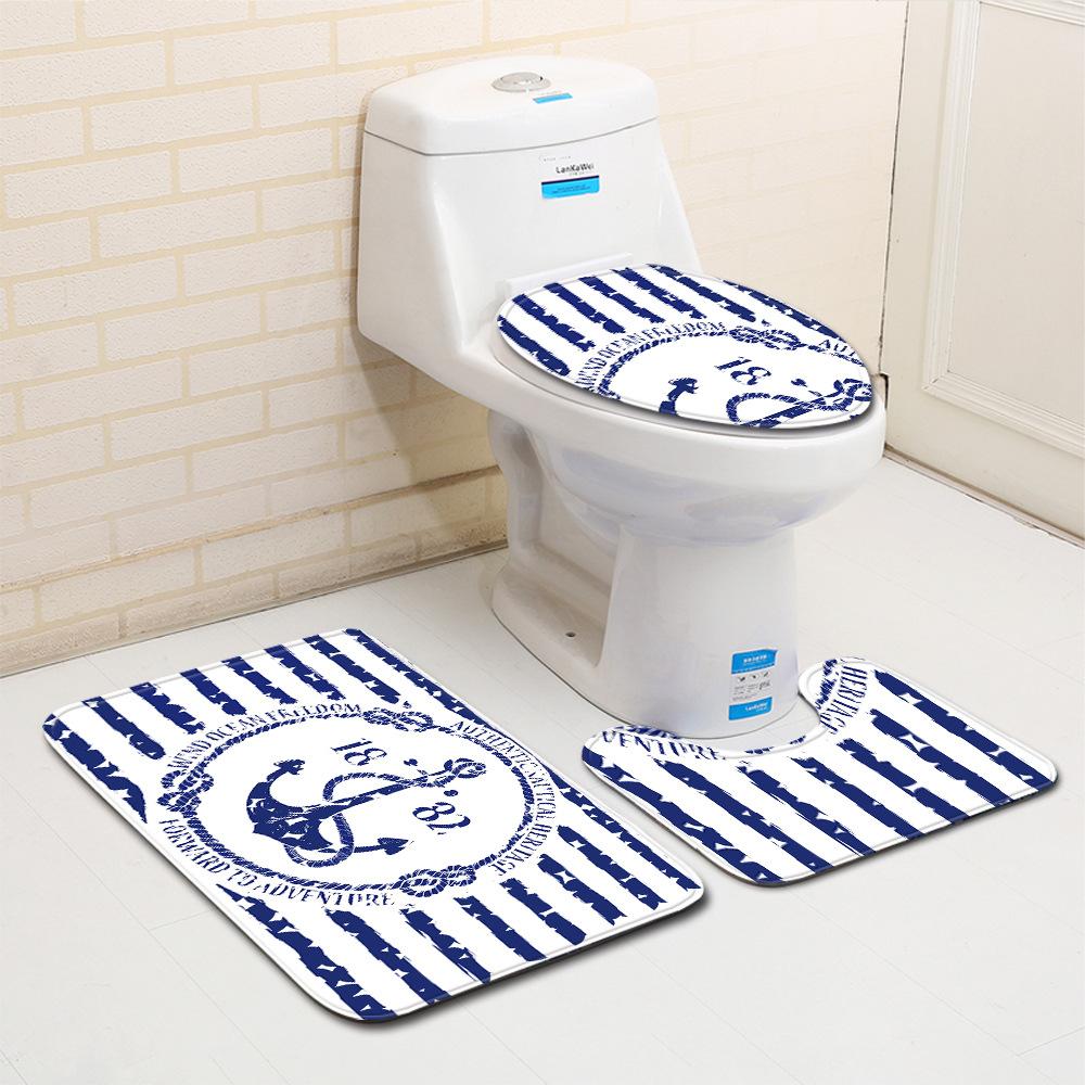 Bathroom Floor Mat Bathroom Mat Toilet Three-Piece Set