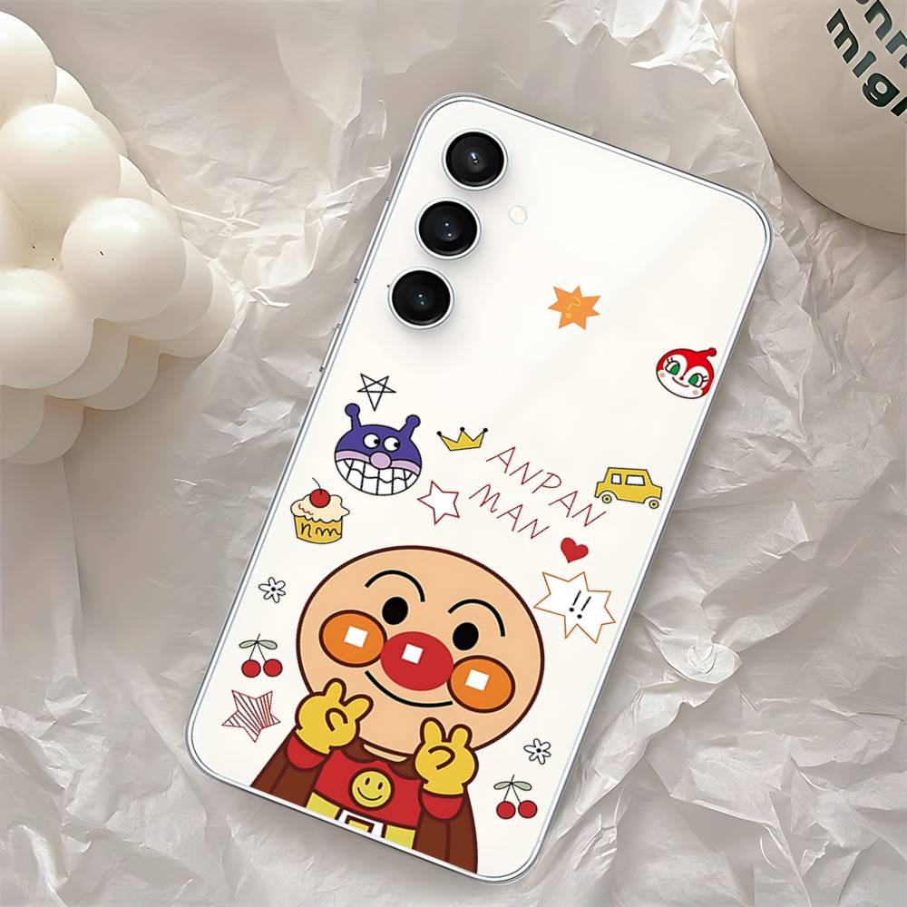 Милый Чехол для Телефона с Аниме А-Анпанман для Samsung Galaxy S25 S24 S23 S22 S21 FE Ultra Plus A32 A53 A13 A31 Мягкий Чехол
