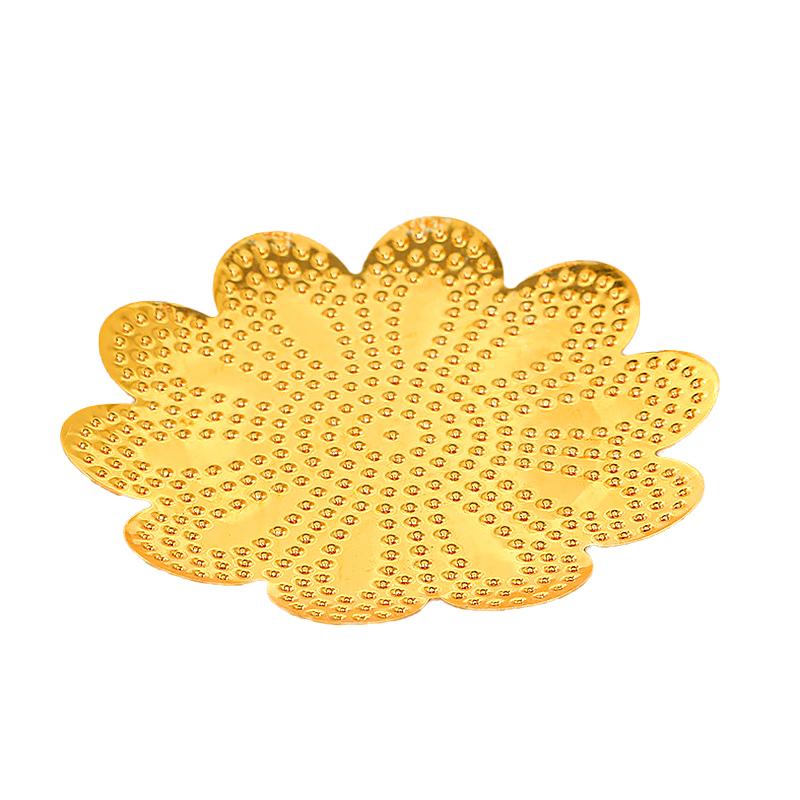 1 шт., позолоченные тарелки для хранения закусок, сервировочный поднос в форме листа, блюдо с фруктами, ювелирные изделия с цветами, брелок