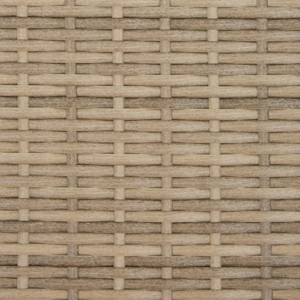 2 Piece Sun Lounger Set with Table Beige Poly Rattan