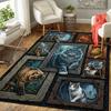 Feline Fantasy Portraits Pattern Rug Floor Mat for Living Room or Bedroom Soft and Comfortable Carpet a Gift for Birthday and Holiday.
