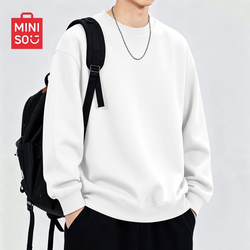 MINISO Мужской повседневный пуловер с круглым вырезом