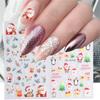 5D Nail Art Stickers Embossed Snowflake Snowman Bird Pattern Christmas Nail Stickers Nail Art Decor Decals