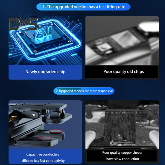 2Pcs Mobile Game Controller Trigger Universal Easy To Install High Sensitive Shoot Aim Gaming Controller Gamepad Grip Joysticks