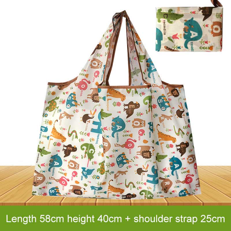 Large Capacity Portable Bags Supermarket Environmental Protection Shopping Bag Folding Waterproof Handheld Shoulder Storage Bag Load Capacity 20KG