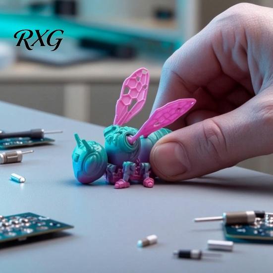Bee Collectible Toy 3D Printed Cyberpunk Figurine, Movable Joints Mechanical Hornet Ornament, Articulated Wasp Flexible Figure Fidget Toy, Stress