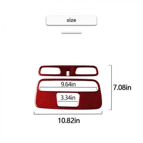 For Chevrolet Camaro 17-19 Red Carbon Fiber Roof Reading Light Panel Cover Trim