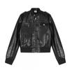 Unisex Retro PU Leather Jacket Oversized Fit Casual Streetwear Zipper Front Windbreaker