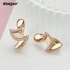 SIMJOO Fashion Rose Gold Color Stud Earrings Geometry Zircon Earrings