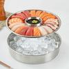 with Dipping Dish Sashimi Ice Plate Stainless Steel Dumpling Plate  Seafood Display