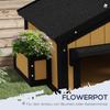 Wooden Cat House with Flower Pot, Windows, Multiple Entrances, Water-Resistant Roof for Outdoor - Yellow