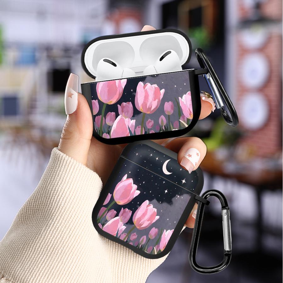 Earphone Cases Cover Case For Airpods 3 4 Pro3 1 2 Pro2 Pro Night Tulips