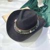 Ковбойская соломенная шляпа женская летняя дорожная шляпа-козырек год новый этнический стиль джазовая шляпа с широкими полями пляжная шляпа