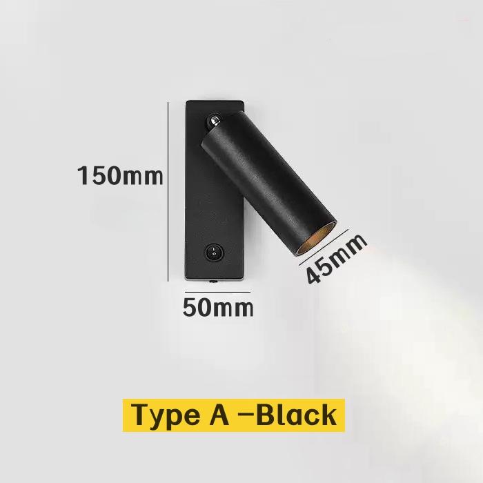 3W Nordic LED Wall Light With Switch Foldable Rotation Hotel Sconce Bedside Bedroom Reading Hallway Indoor Wall Lighting Fixture