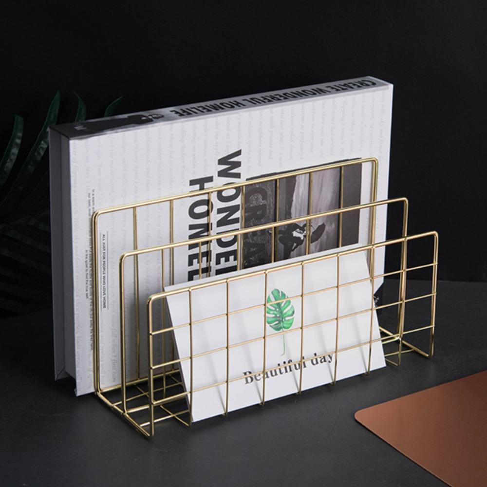 L Shaped File Sorter Organizer Three Grid Mail Sorter Holder Bookcase Holder For Office Workers
