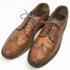 1970s Vintage FLORSHEIM Kenmoor Long Wingtip Shoes Brown size 9.5D 27.0-27.5(USED)