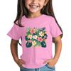 Children's Fashion Daily Printed Round Neck Short Sleeved Casual T-shirt Top