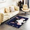 Cute Cat Area Rug,Cartoon Kitty Pet Animals Decor Non Shedding Rug for Kids Teen Adults,Starry Galaxy Decorative Carpet for