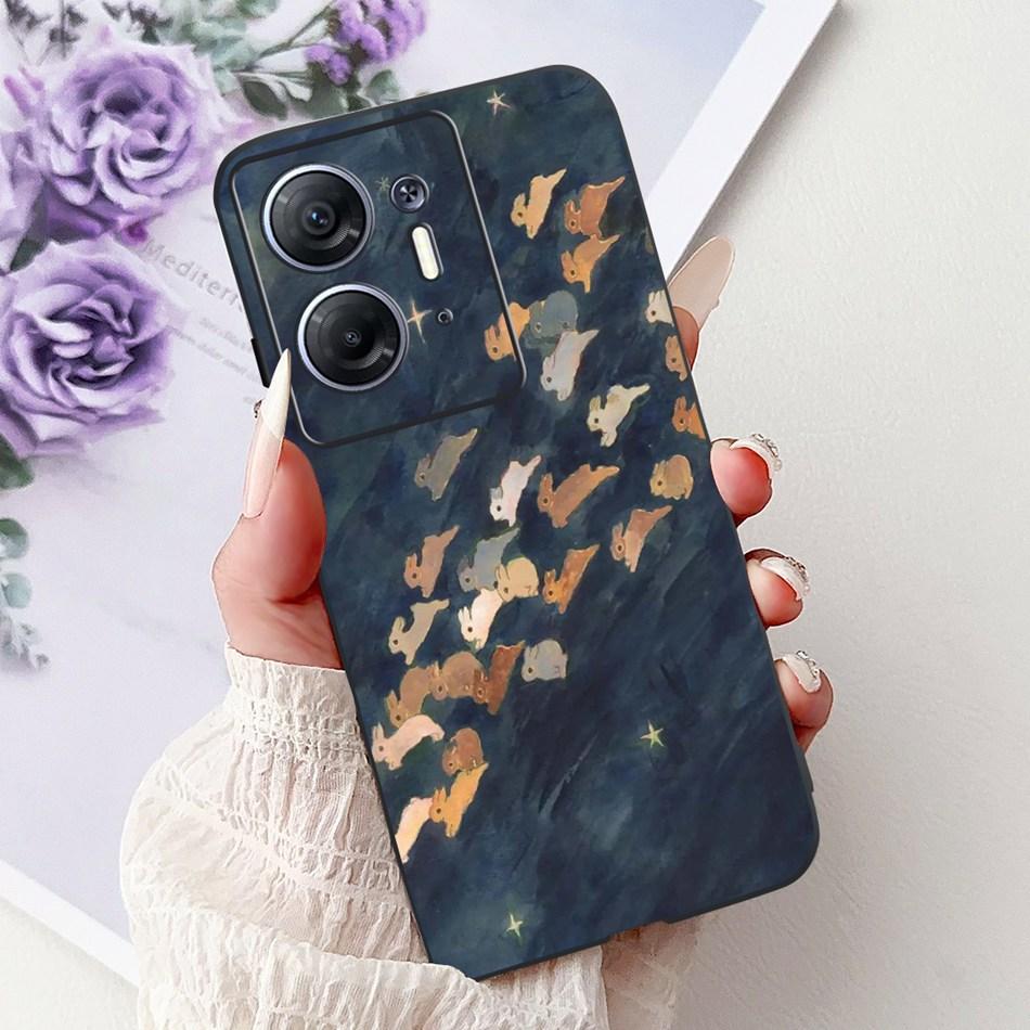 For Infinix Hot 30 5G Elegant Butterfly Cat Printed Phone Case For Infinix Hot30 5G X6832 Black Silicone Soft TPU Cases Bumpers