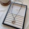 Drawstring Fashion Choker Irregular Sweater Chain Adjustable Heart Pendant Necklace  Gifts