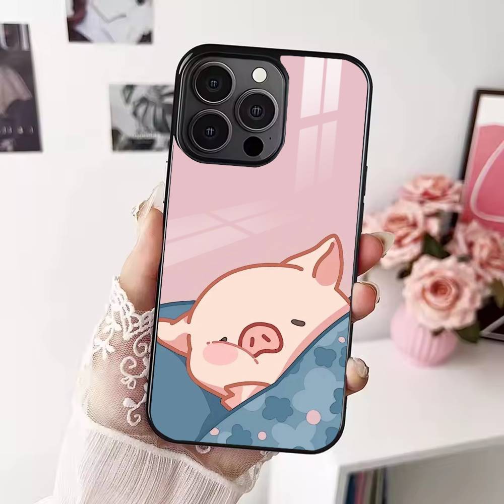 Cartoon L-Lulu Pig Phone Case For iPhone 17,16,15,14,13,12,Plus,Pro,Max for Magsafe Magnetic Wireless Charging