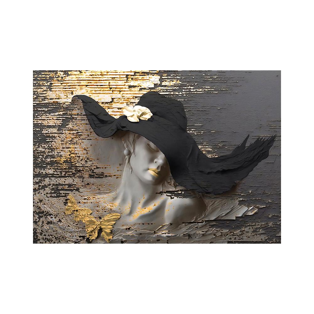 3D глиняный барельеф, женский настенный художественный холст с принтом, постер, элегантная девушка, Медуза, картина для прихожей, гостиной, спальни, домашнего декора, Cuadros