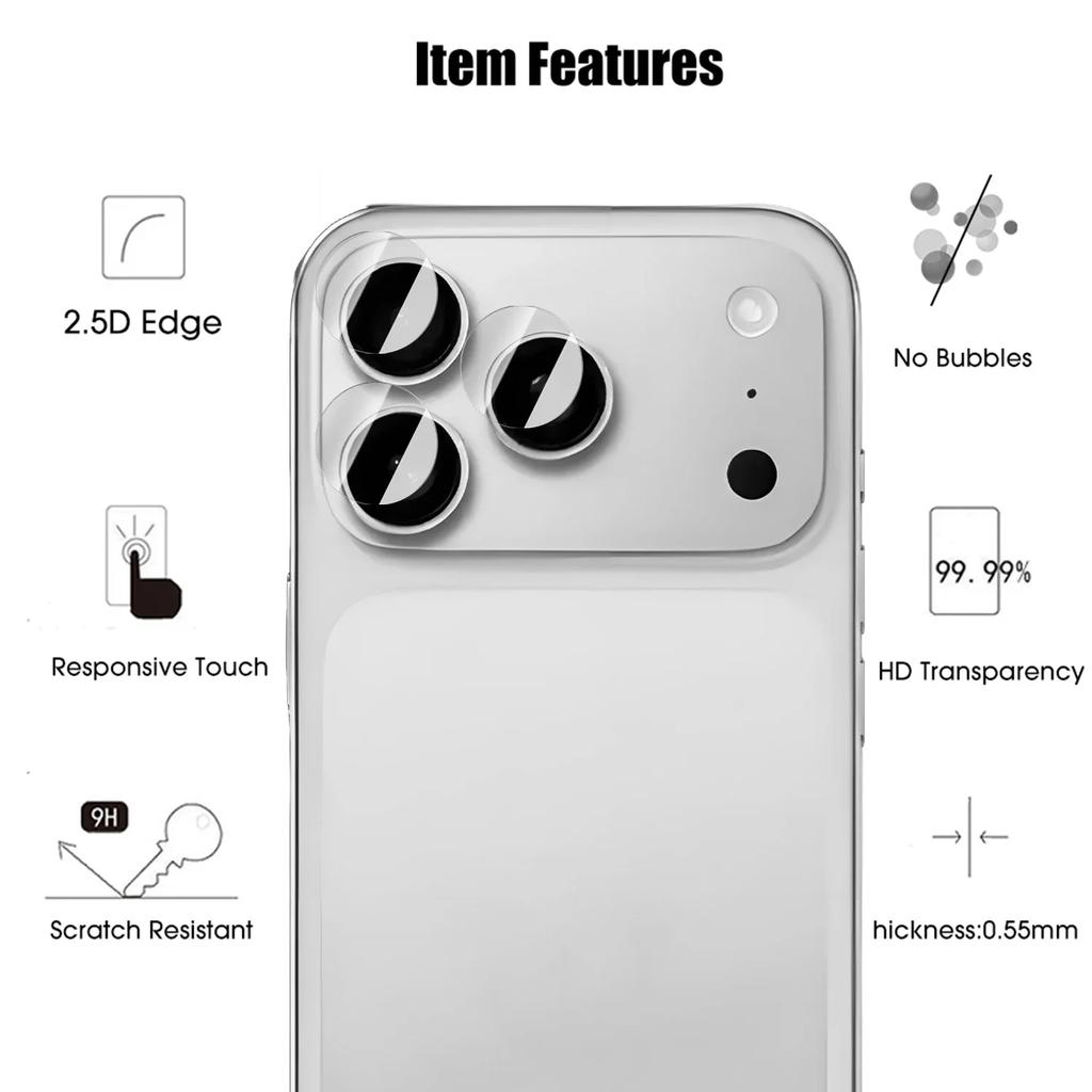 3PCS Full Coverage Camera Lens Soft Nano-Glass For iPhone 17 Pro Max 17 Air Anti-scratch Lens Protective Film For iPhone 17 Pro