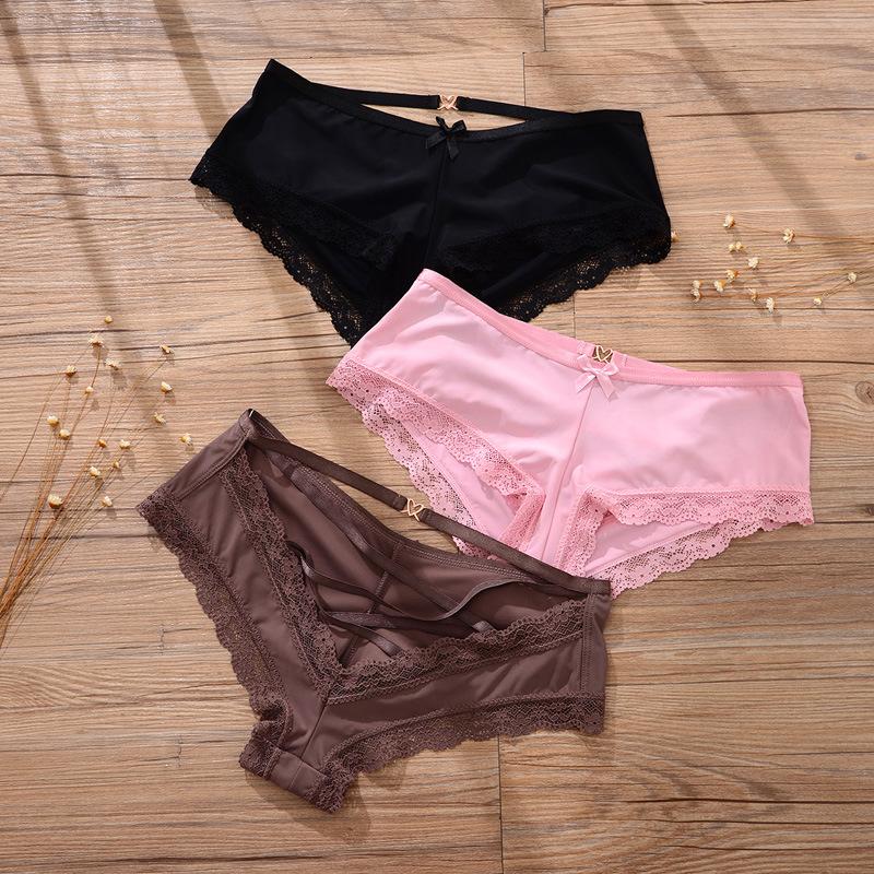 Sexy Women Panties Mid-Rise Female Silk Seamless Underwear Ladies Cross Strap Thong G String K123