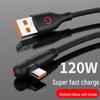 Сверхбыстрая зарядка 120 Вт Плетеный кабель Type-C для Huawei Honor 6A
