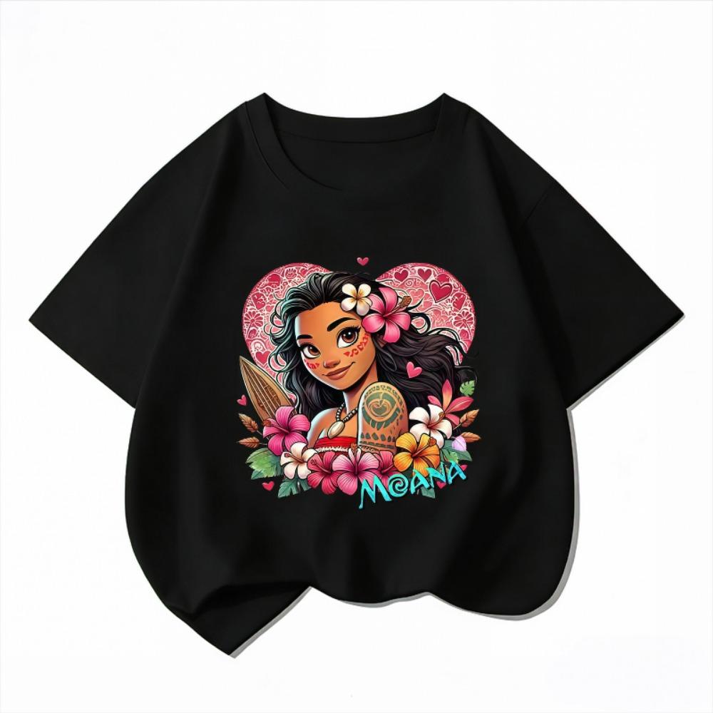 Potdemiel Disney Моана 2 Летняя Новая Детская Футболка 100% Хлопок, Короткий Рукав, Удобная и Дышащая для Мальчиков и Девочек