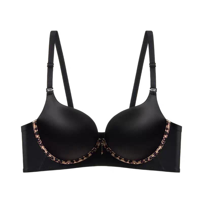 Сексуальный леопардовый бюстгальтер на пуговицах спереди для маленькой груди, бюстгальтер пуш-ап для боковой поддержки груди и предотвращения провисания, бесшовный бюстгальтер с открытой спиной без косточек