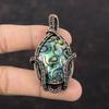 Abalone Shell Pendant Copper Wire Wrapped Gemstone Pendant Abalone Shell Jewelry Handmade Pendant Unique Copper Design Jewelry Gift For Her