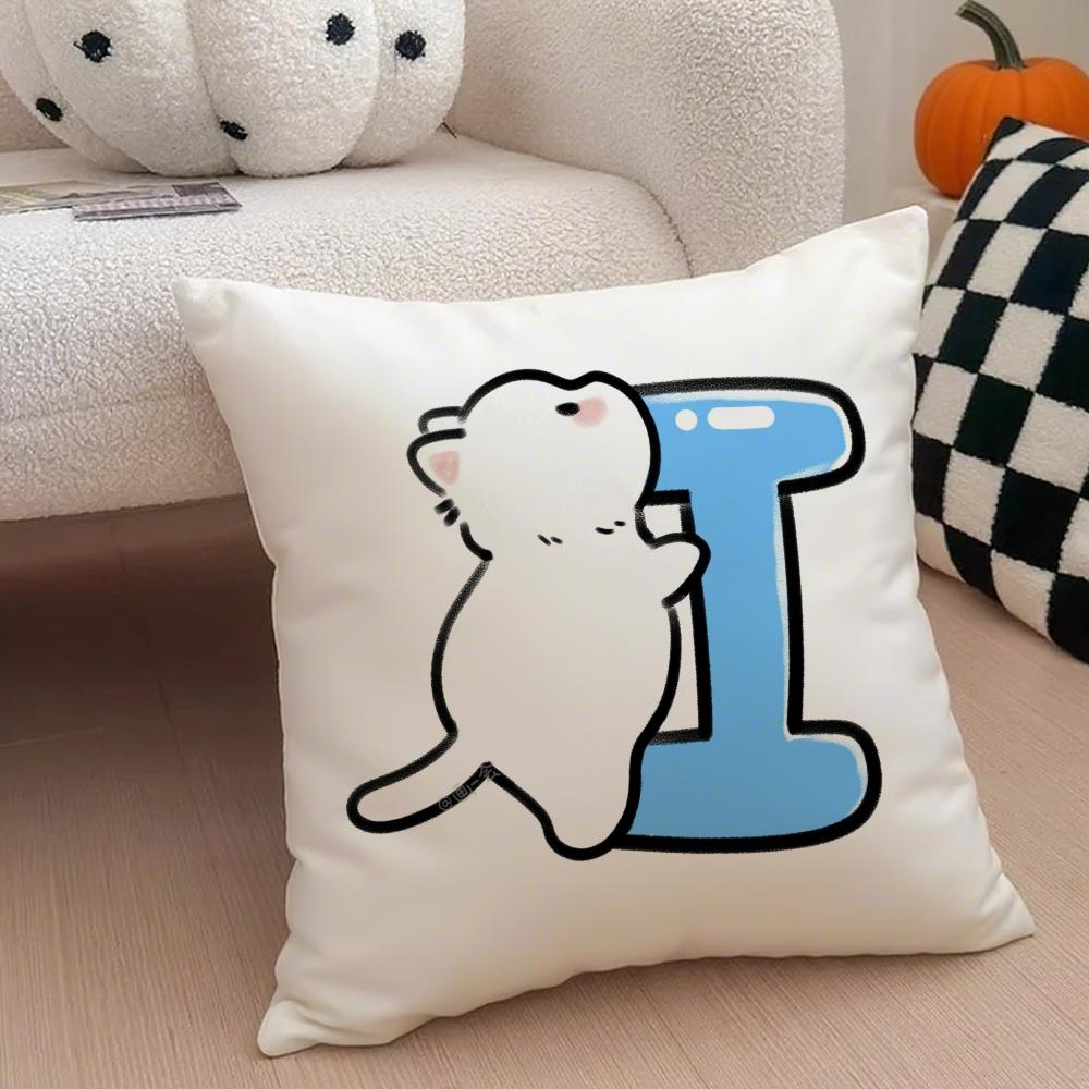 Cute Custom Art Cat Personalised Cushion Cover Throw Pillow Cover Hidden Button Durable Polyester Chair Cushion