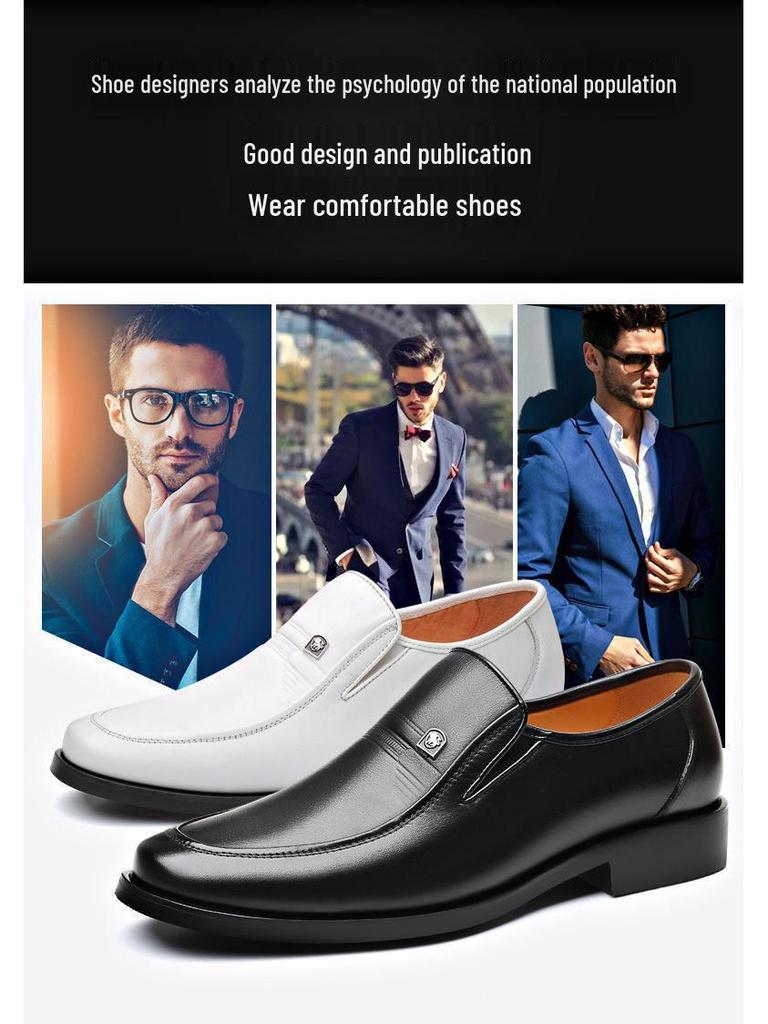 Мужские летние деловые кожаные сандалии: Дышащие, Мягкая подошва, Нескользящие, Полый дизайн, Идеально для папы среднего возраста.