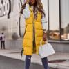 Autumn New Long Hooded Warm Padded Coat Women Winter Zipper Loose Sleeveless Vest Jackets Female Streetwear