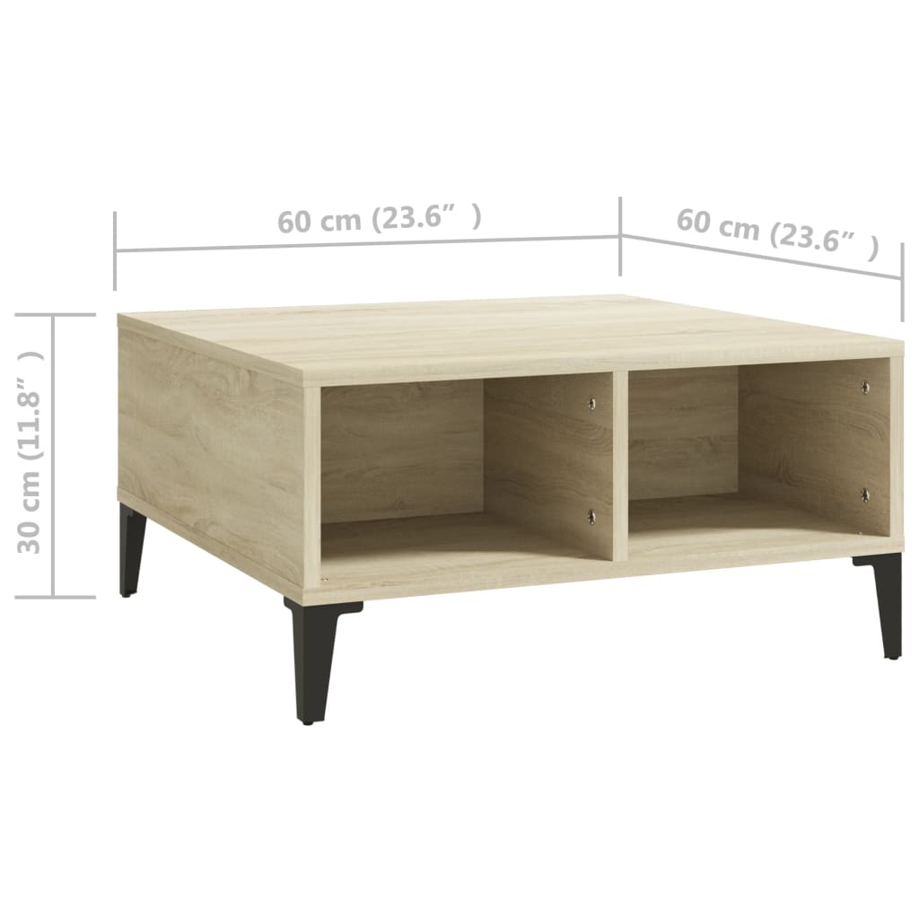 Coffee Table Sonoma Oak 60x60x30 cm Particleboard