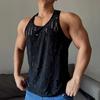 Мужские майки с вырезом, однотонные, с круглым вырезом, без рукавов, мужские жилеты, уличная одежда для фитнеса, летняя мужская одежда