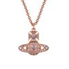 Vivienne Westwood Brand Logo Original Design Brass Necklace Women necklace Rose-Gold 630203BH-02G111