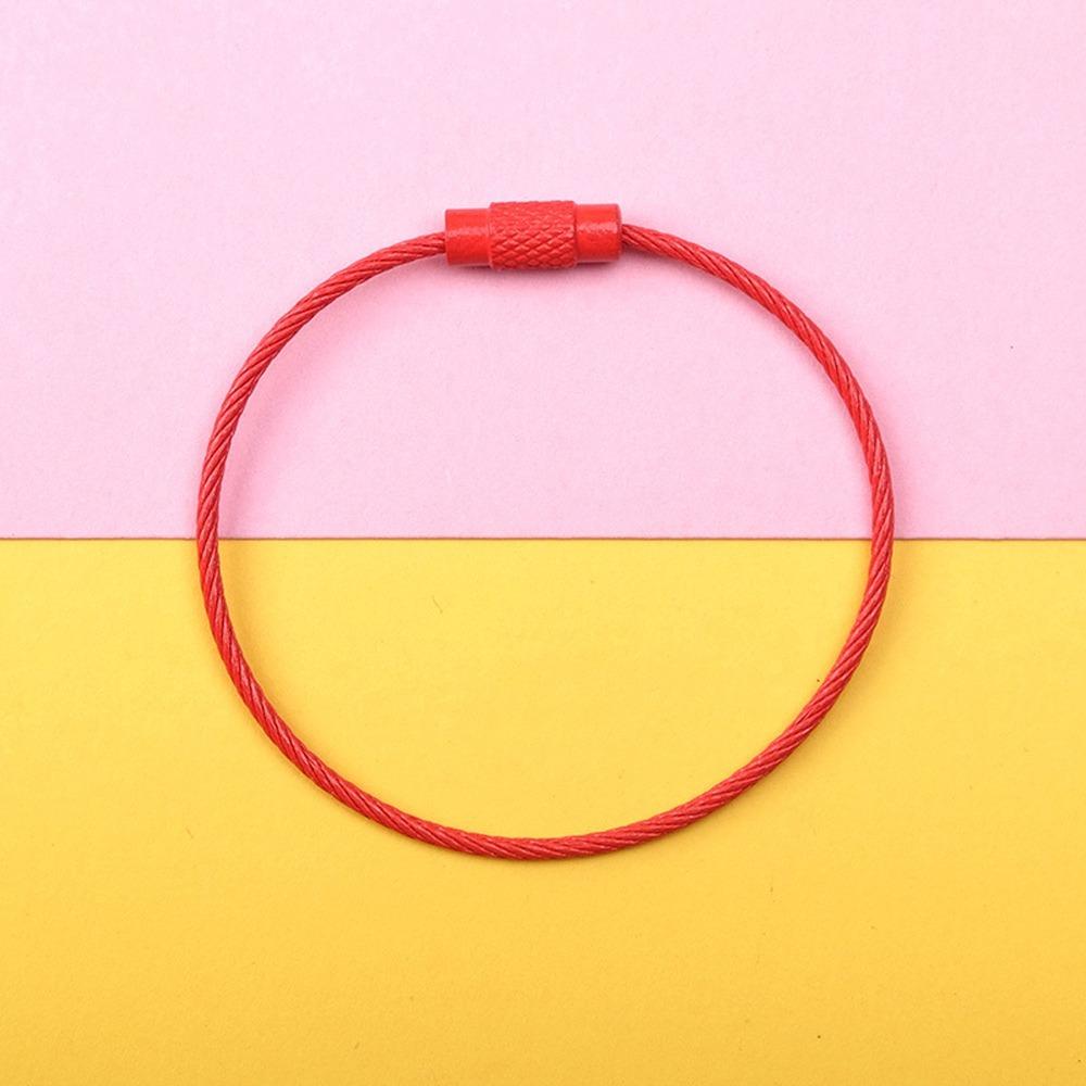 5/10pcs Screw DIY Rope Rotating Metal Material Key Ring Wire Ring Key Chain Buckle