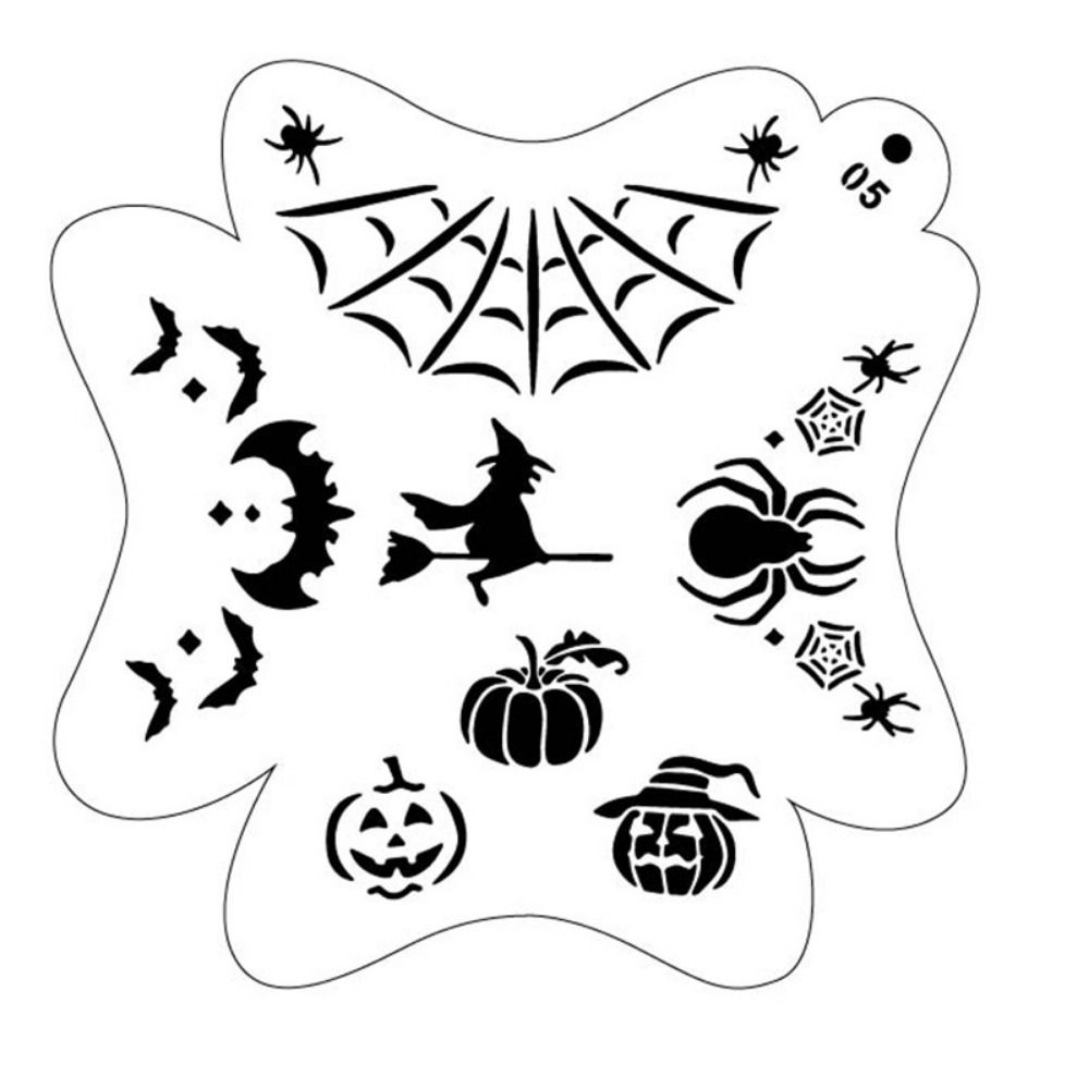 DIY Halloween Birthday Party Paint Template Stencils for Body Painting Face Art Temporary Tattoos