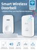 Wireless RF 433MHz Doorbell Kit Battery Operated EU/US Long Distance 100M Door Bell with Multiple Ringtones for Home Hospital Elderly Assistance