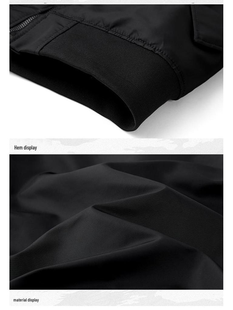 Унисекс Douyin MA-1 Pilot Jacket с хлопком, утолщенный бейсбольный воротник