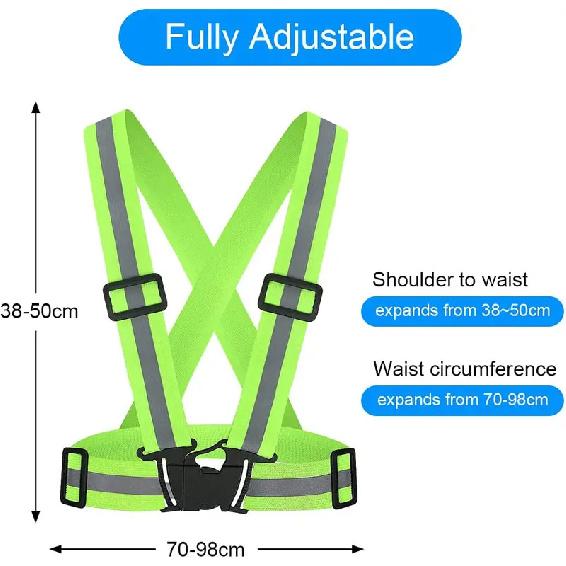 Highlight Reflective Straps Night Work Security Running Cycling Safety Reflective Adjustable Vest High Visibility Reflective