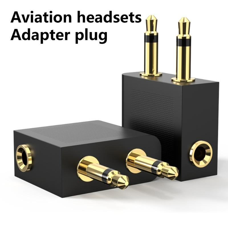 Standard 3.5mm Port Aircraft Headphone Adapter Gold Plated Sound Splitter Wear Resistant 3.5 Headphone Plug Converter