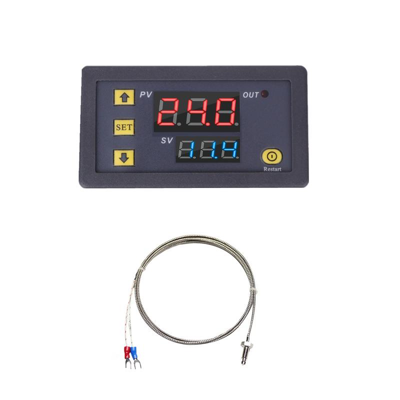 W3230 DC12V 24V AC110-220V K-Type Thermocouple Digital Thermostat -60°C~ 500°C LED Display Thermostat