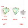 Crystal Peach Heart Pendant Diy Alloy Accessories Heart Pendant Earrings Necklace Bracelet Diy Matching