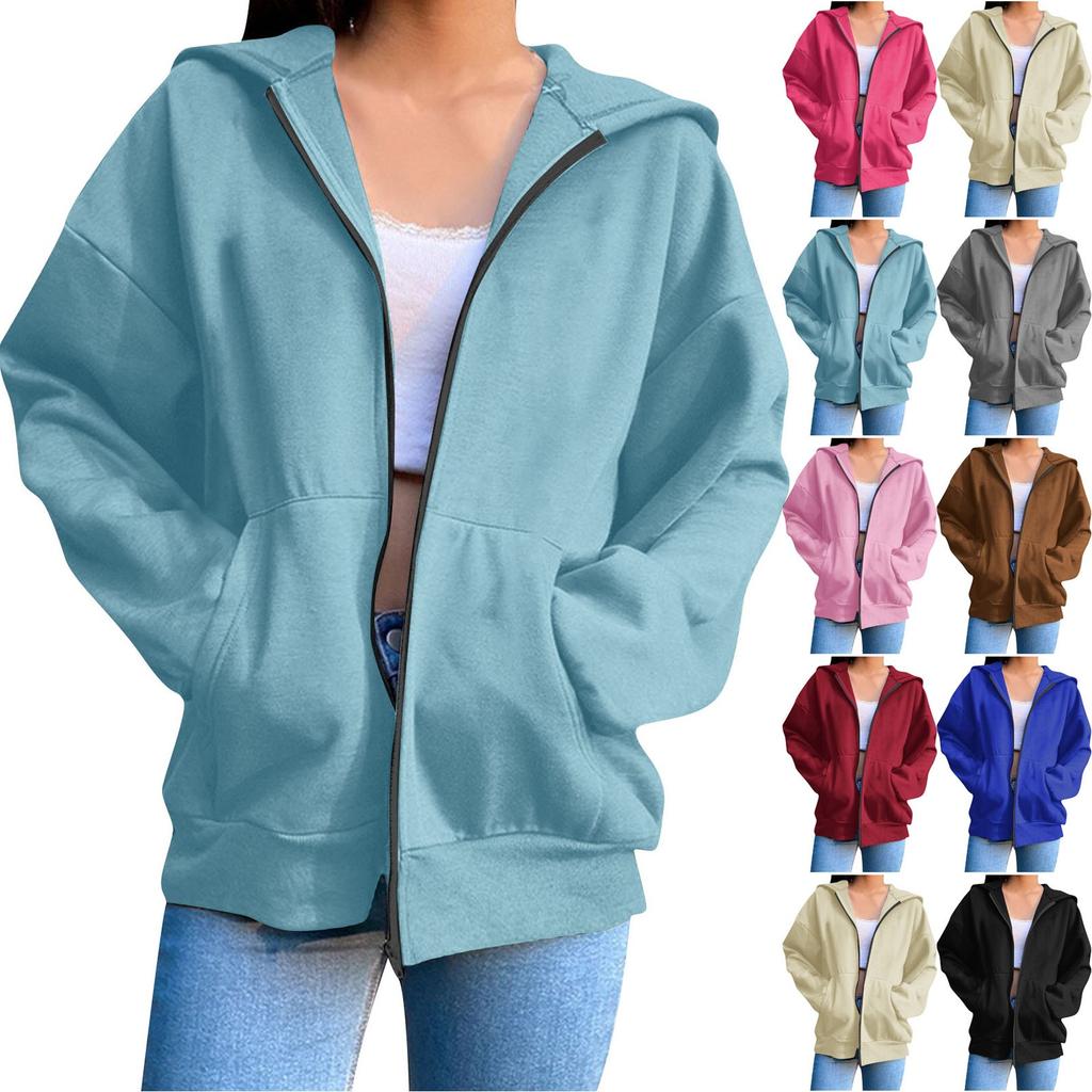Женская толстовка с капюшоном на молнии с длинным рукавом, флисовая куртка, толстовка с карманом, куртка
