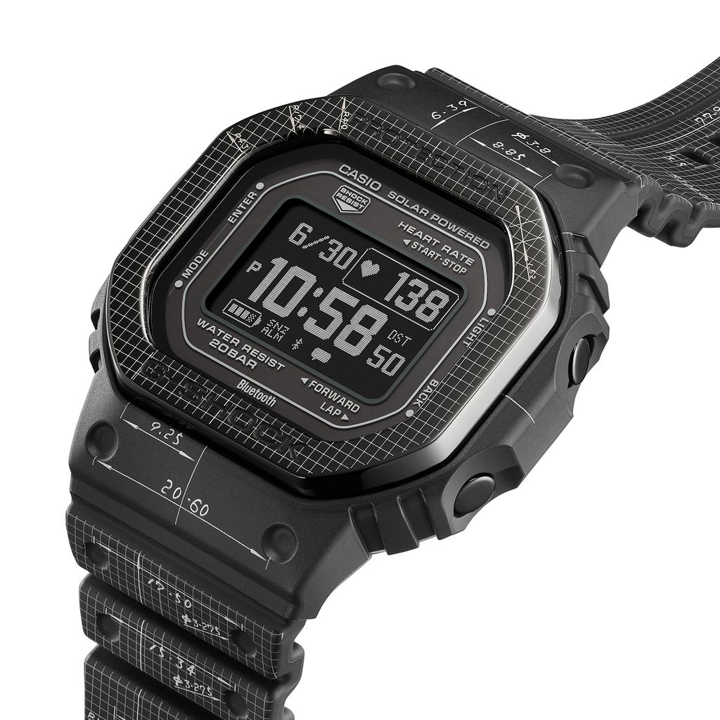 Casio Мужские часы G-SHOCK из нержавеющей стали, водонепроницаемость 200 м, цифровые, ударопрочные, кварцевые, DW-H5600EX-1