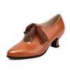 Retro Women Office Shoes Custom Middle Heel Ladies Lace-up Casual Shoes Women Pumps Small Plus Size 34 43 Tacones Mujer WSH5262